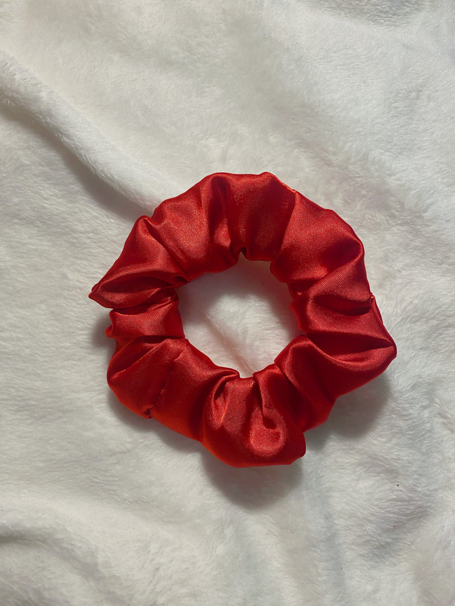 Ruby Red Satin Scrunchie