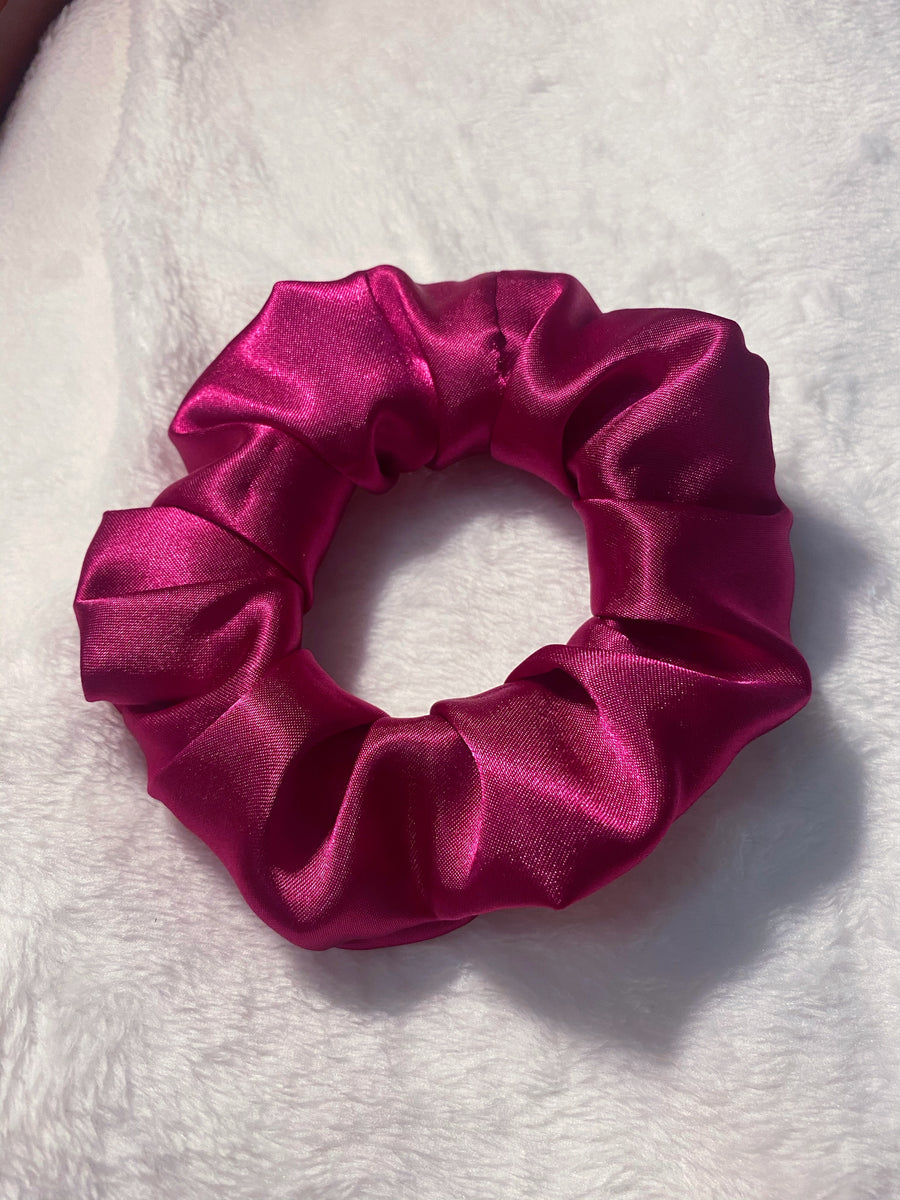 Magenta Satin Scrunchie