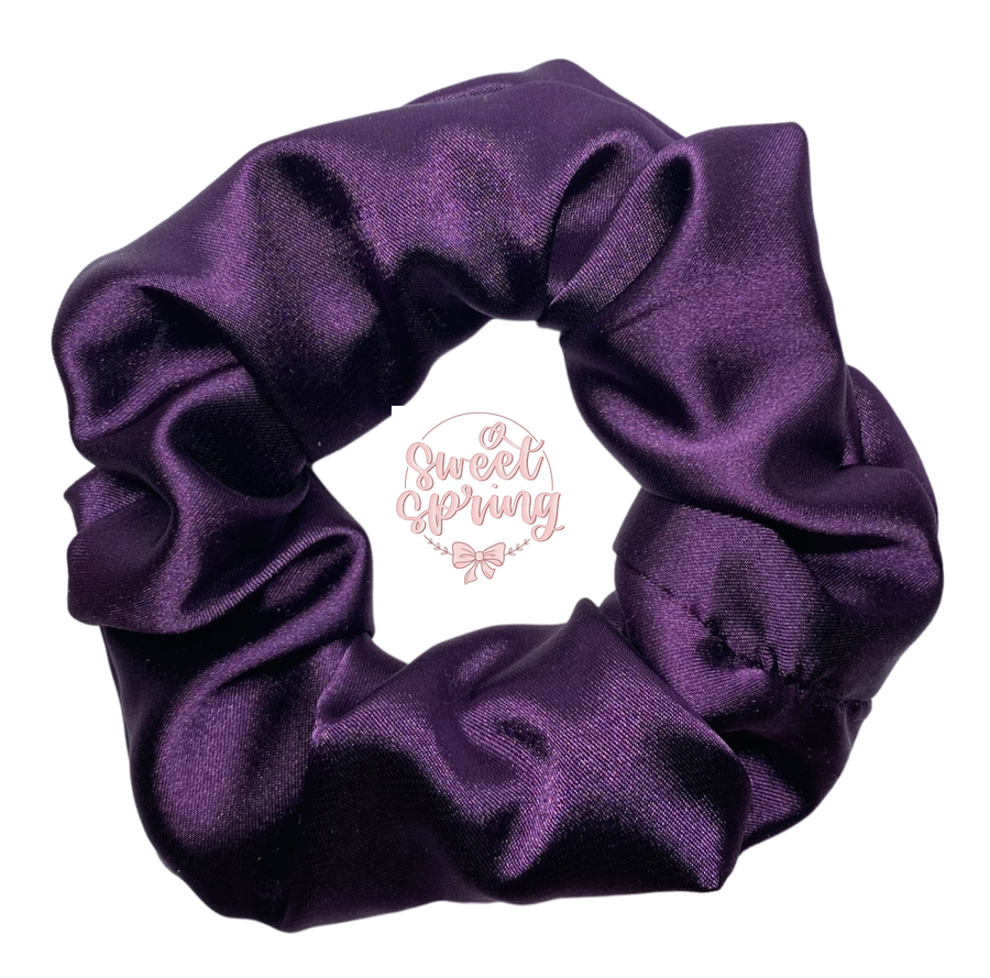 Purple Satin Scrunchie