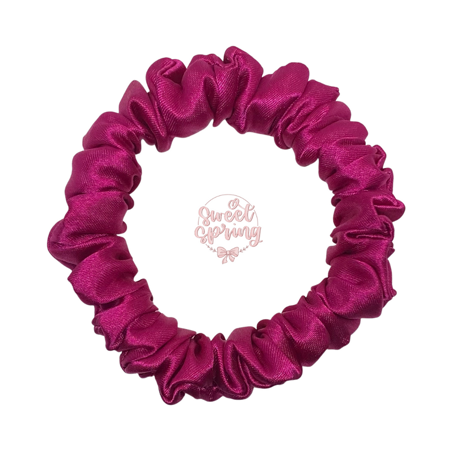 Magenta Satin Scrunchie (Skinny)