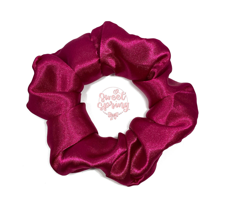 Magenta Satin Scrunchie
